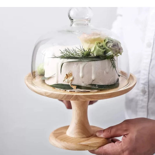 Minimalist Glass Cover Cake Stand Trays Decorative Afternoon Tea Dessert Plate Snack Dish Coffee Table Desktop Nordic Home Decor
