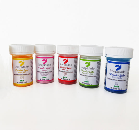 Kit 5pcs Polvere Liposolubili Giallo, Rosa, Rosso, Verde, Blu 3g