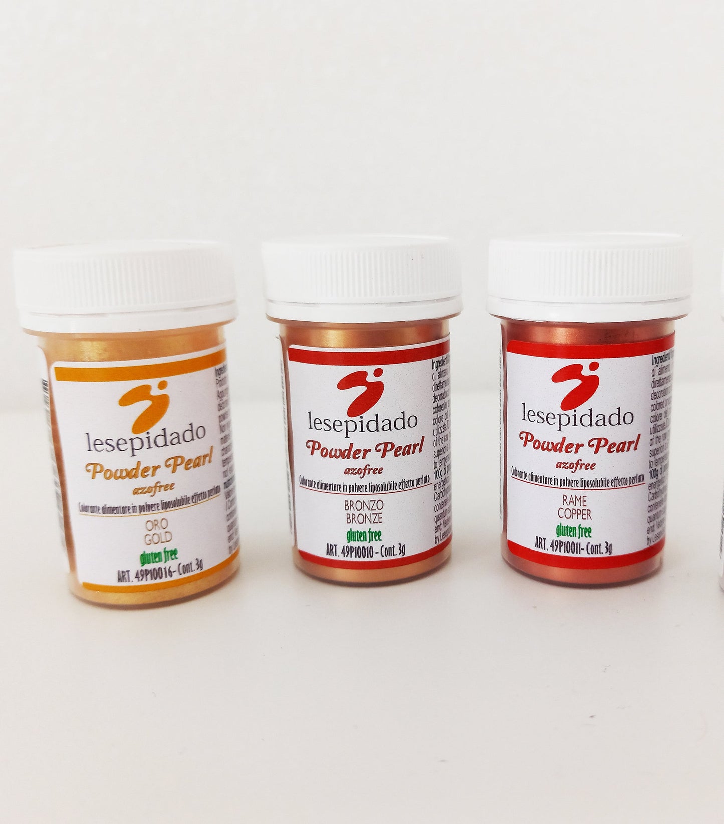 Kit 3pcs Polvere Perlata 3g Bronzo, Rame, Oro