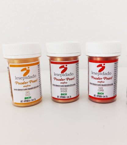 Kit 3pcs Polvere Perlata 3g Bronzo, Rame, Oro