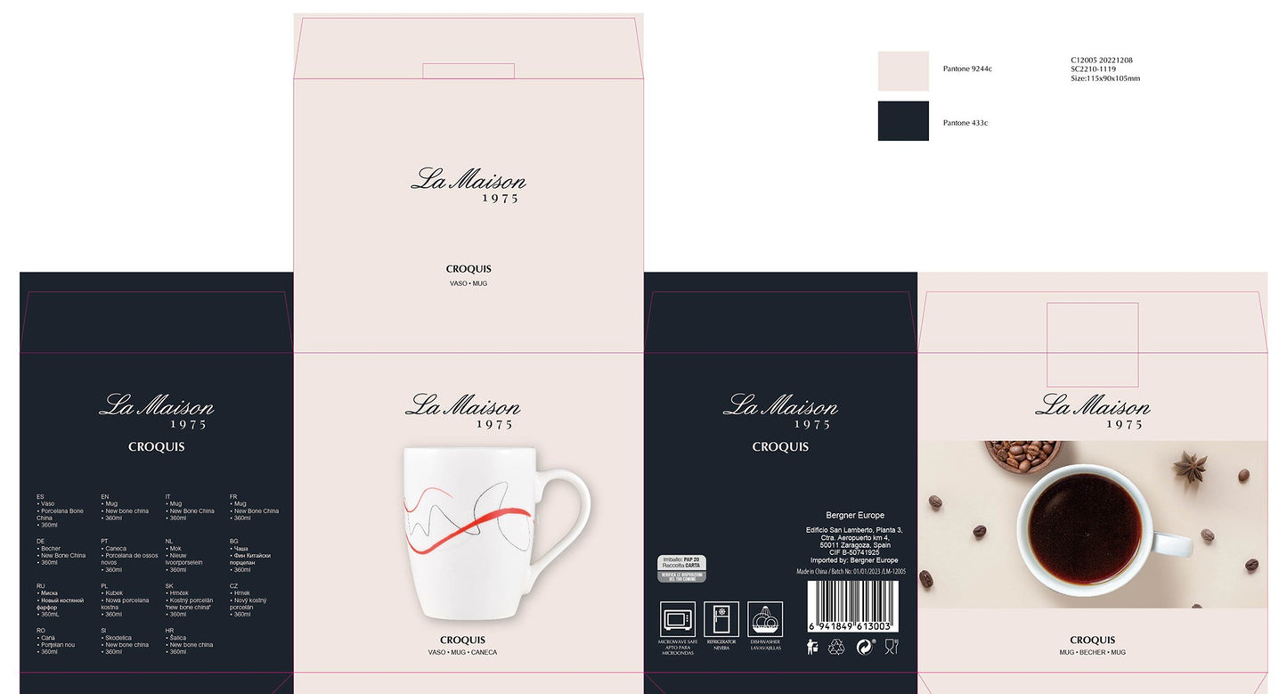 MUG 360ML LA MAISON 1975 CROQUIS