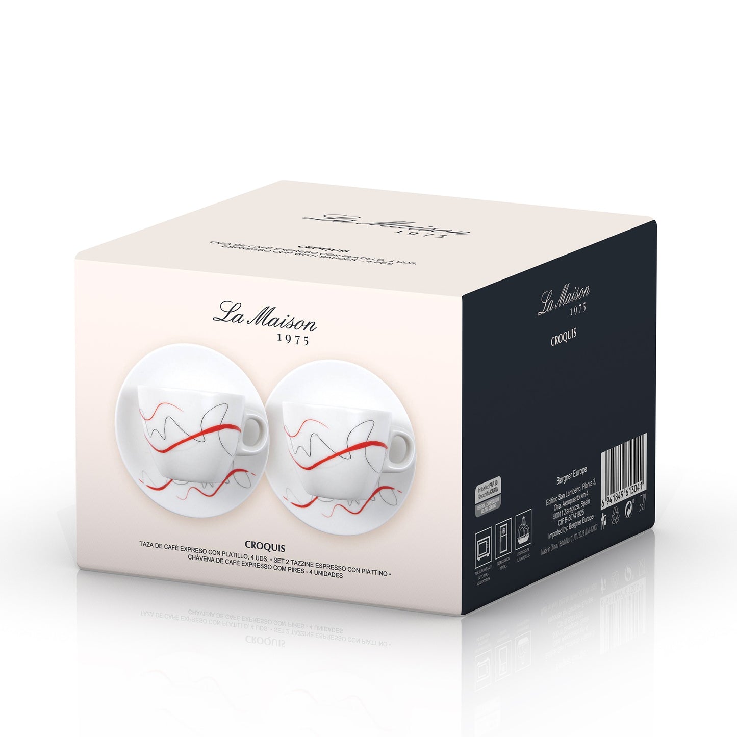 SET 2 TAZZINE CAFFÉ CON PIATTINO LA MAISON 1975 CROQUIS