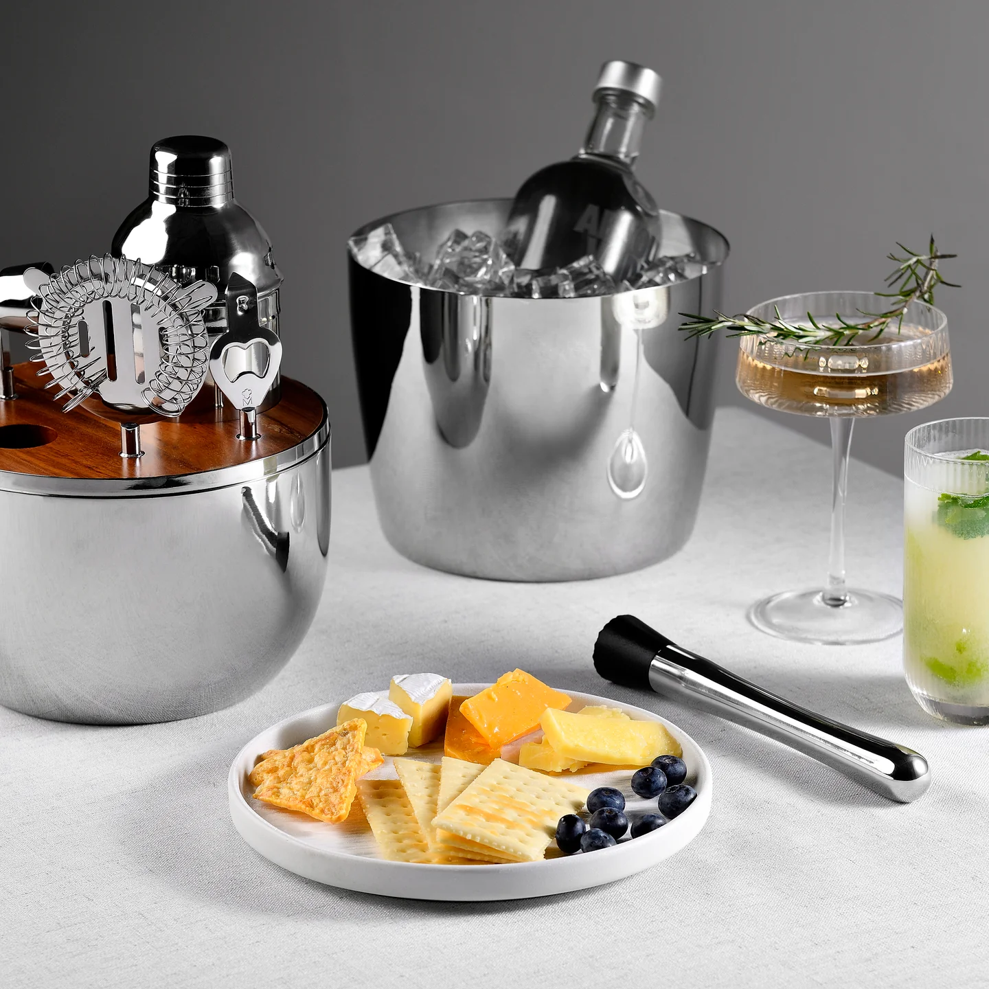 The Drop - Set da cocktail MasterPRO in acciaio inossidabile da 6 pezzi