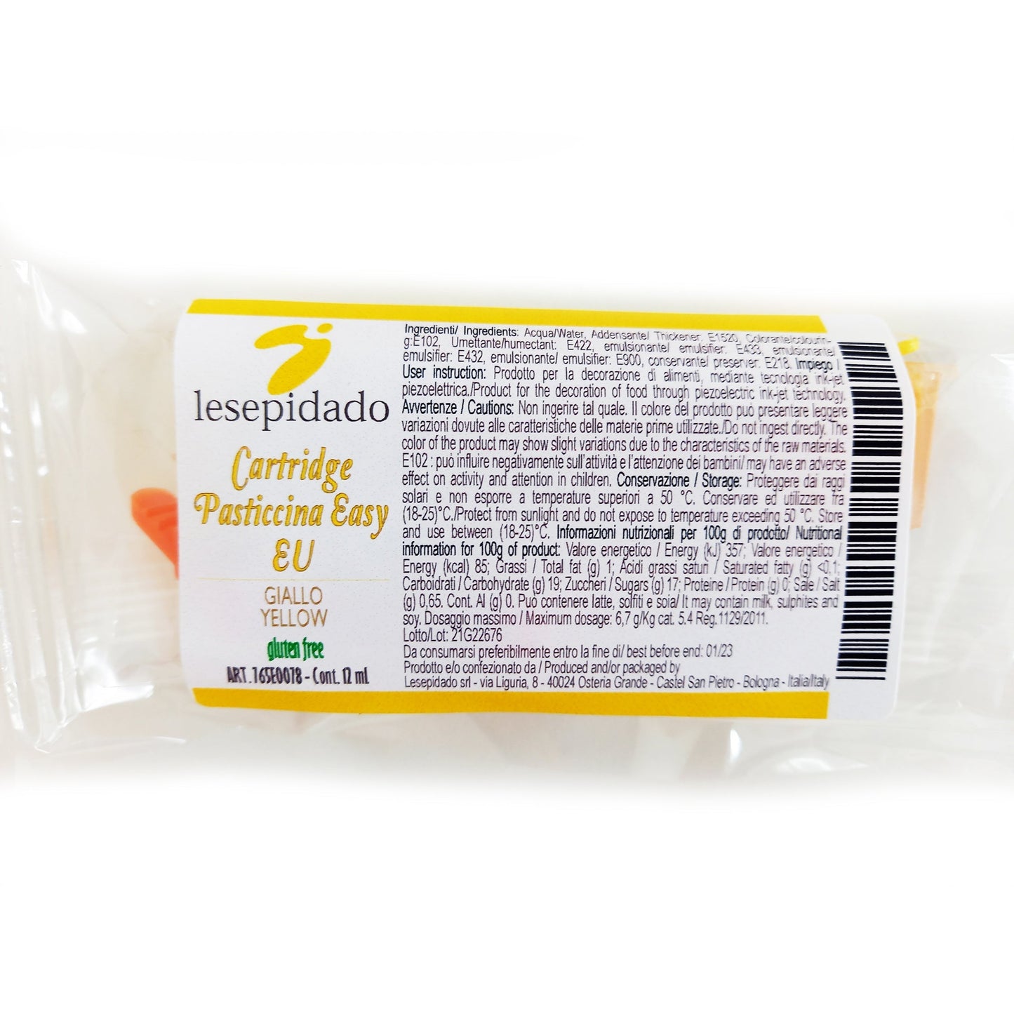 Cartuccia inchiostro alimentare Giallo Pasticcina Easy 1pz. 12 ml