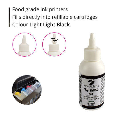 Inchiostro alimentare 100 ml Nero Chiarissimo per stampanti Epson
