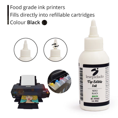 Inchiostro alimentare 100 ml Nero Chiaro per stampanti Epson