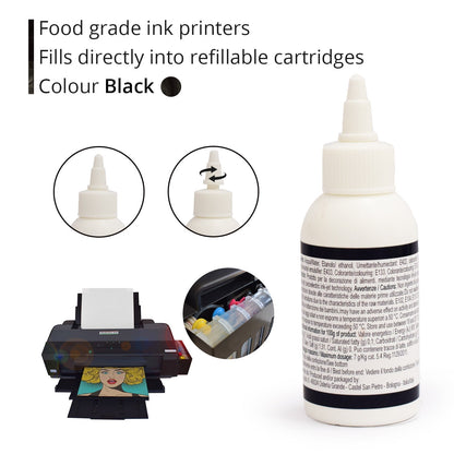 Inchiostro alimentare 100 ml Nero Chiaro per stampanti Epson