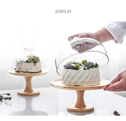 Minimalist Glass Cover Cake Stand Trays Decorative Afternoon Tea Dessert Plate Snack Dish Coffee Table Desktop Nordic Home Decor