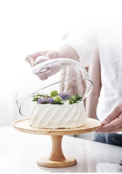 Minimalist Glass Cover Cake Stand Trays Decorative Afternoon Tea Dessert Plate Snack Dish Coffee Table Desktop Nordic Home Decor