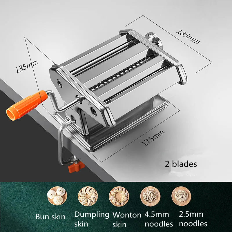 Portable manual stainless steel noodle machine Household dough press machine manual pasta machine