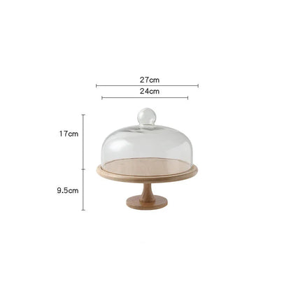 Minimalist Glass Cover Cake Stand Trays Decorative Afternoon Tea Dessert Plate Snack Dish Coffee Table Desktop Nordic Home Decor