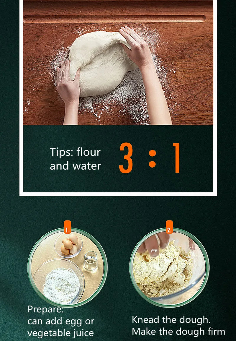 Portable manual stainless steel noodle machine Household dough press machine manual pasta machine