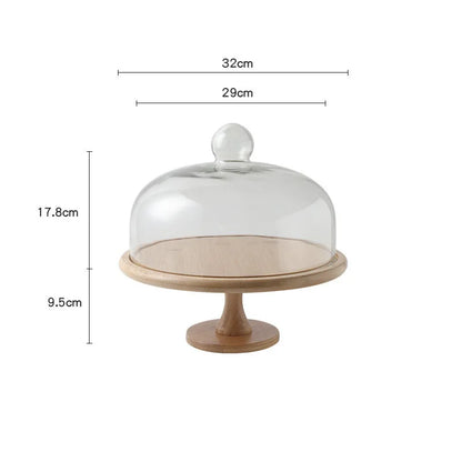 Minimalist Glass Cover Cake Stand Trays Decorative Afternoon Tea Dessert Plate Snack Dish Coffee Table Desktop Nordic Home Decor