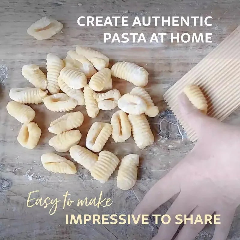 Wooden Gnocchi Pasta Board Set for Rolling Dough Pasta Garganelli Stick Butter Paddles for Homemade Pasta and Butter