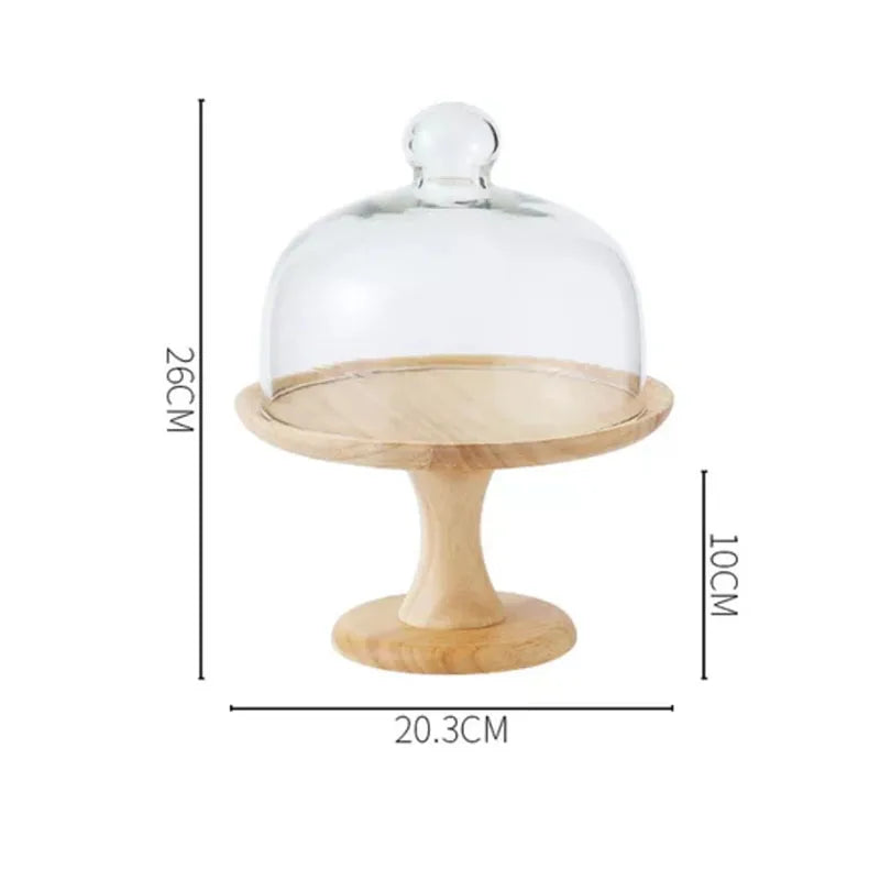 Minimalist Glass Cover Cake Stand Trays Decorative Afternoon Tea Dessert Plate Snack Dish Coffee Table Desktop Nordic Home Decor