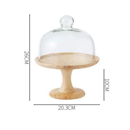 Minimalist Glass Cover Cake Stand Trays Decorative Afternoon Tea Dessert Plate Snack Dish Coffee Table Desktop Nordic Home Decor