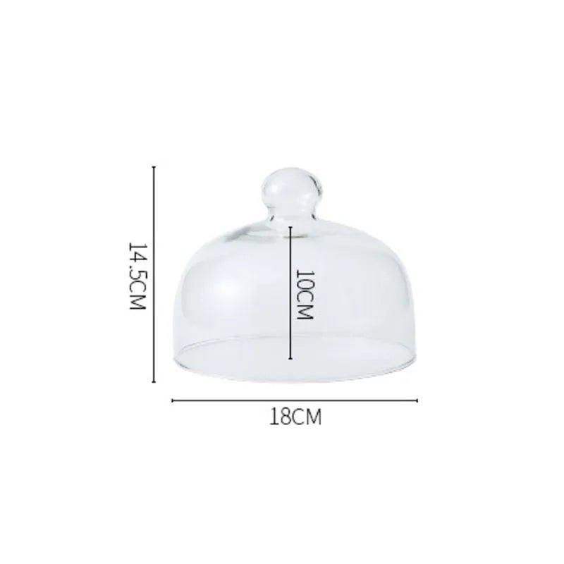 Minimalist Glass Cover Cake Stand Trays Decorative Afternoon Tea Dessert Plate Snack Dish Coffee Table Desktop Nordic Home Decor