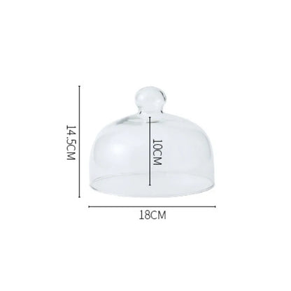 Minimalist Glass Cover Cake Stand Trays Decorative Afternoon Tea Dessert Plate Snack Dish Coffee Table Desktop Nordic Home Decor