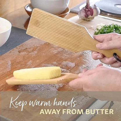 Wooden Gnocchi Pasta Board Set for Rolling Dough Pasta Garganelli Stick Butter Paddles for Homemade Pasta and Butter