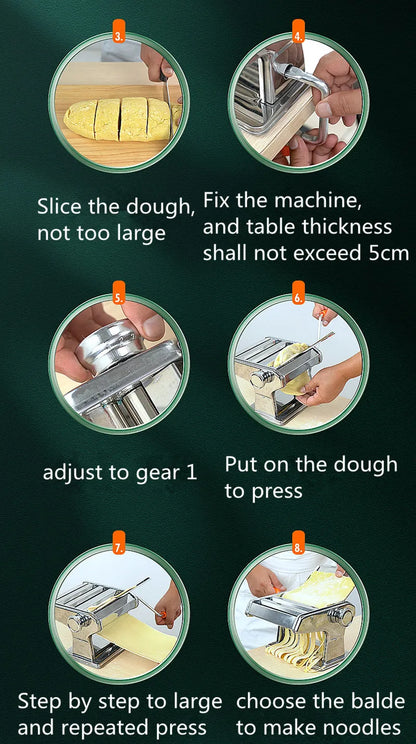 Portable manual stainless steel noodle machine Household dough press machine manual pasta machine