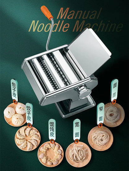 Portable manual stainless steel noodle machine Household dough press machine manual pasta machine