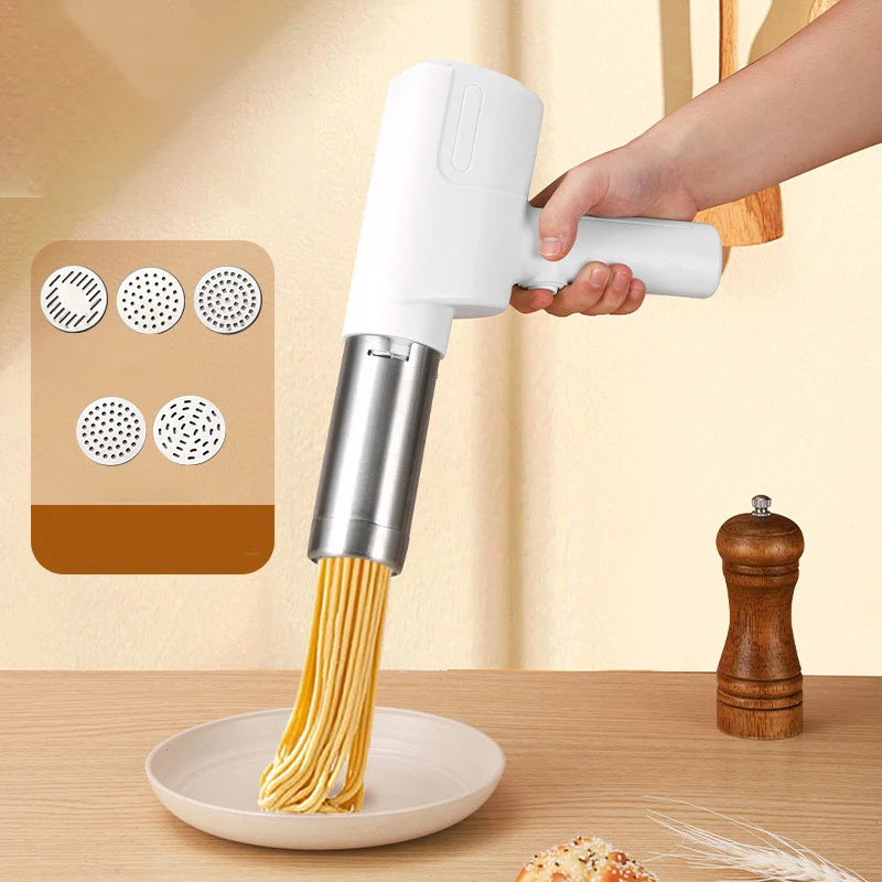 Hand Operated Pasta Maker Cutter Portable Automatic Electric Charging Wireless Manual Spaghetti Noodles Dough Pressing Machine