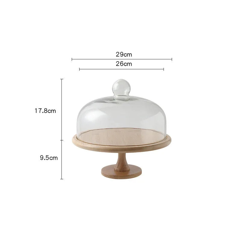 Minimalist Glass Cover Cake Stand Trays Decorative Afternoon Tea Dessert Plate Snack Dish Coffee Table Desktop Nordic Home Decor