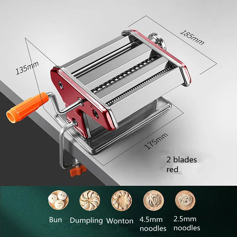Portable manual stainless steel noodle machine Household dough press machine manual pasta machine