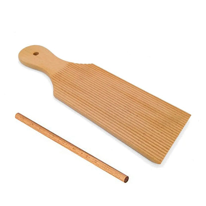 Wooden Gnocchi Pasta Board Set for Rolling Dough Pasta Garganelli Stick Butter Paddles for Homemade Pasta and Butter