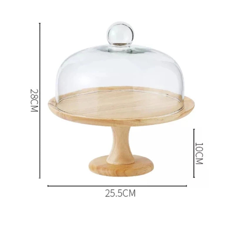 Minimalist Glass Cover Cake Stand Trays Decorative Afternoon Tea Dessert Plate Snack Dish Coffee Table Desktop Nordic Home Decor