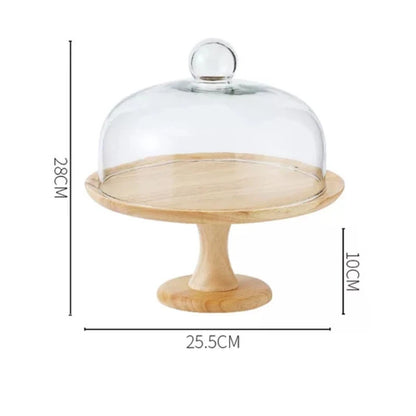 Minimalist Glass Cover Cake Stand Trays Decorative Afternoon Tea Dessert Plate Snack Dish Coffee Table Desktop Nordic Home Decor
