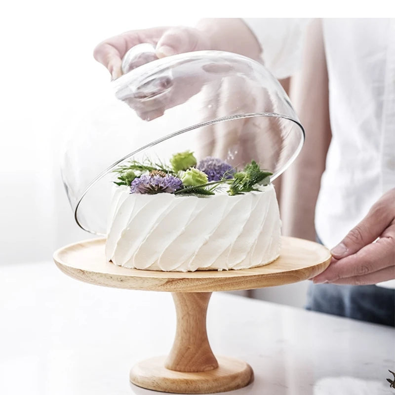 Minimalist Glass Cover Cake Stand Trays Decorative Afternoon Tea Dessert Plate Snack Dish Coffee Table Desktop Nordic Home Decor