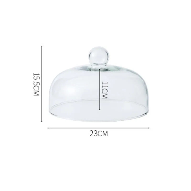 Minimalist Glass Cover Cake Stand Trays Decorative Afternoon Tea Dessert Plate Snack Dish Coffee Table Desktop Nordic Home Decor