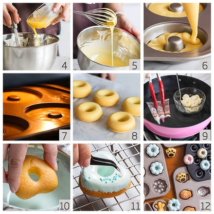 1pc Baking Pan, Non-stick Small Plum Flower Shaped Cake Mold, Three Flower Type Donut Mold, Biscuit Bread Oven Baking Mold, Household Cake Mold, Kitchen Accessories, Baking Tools, DIY Supplies
