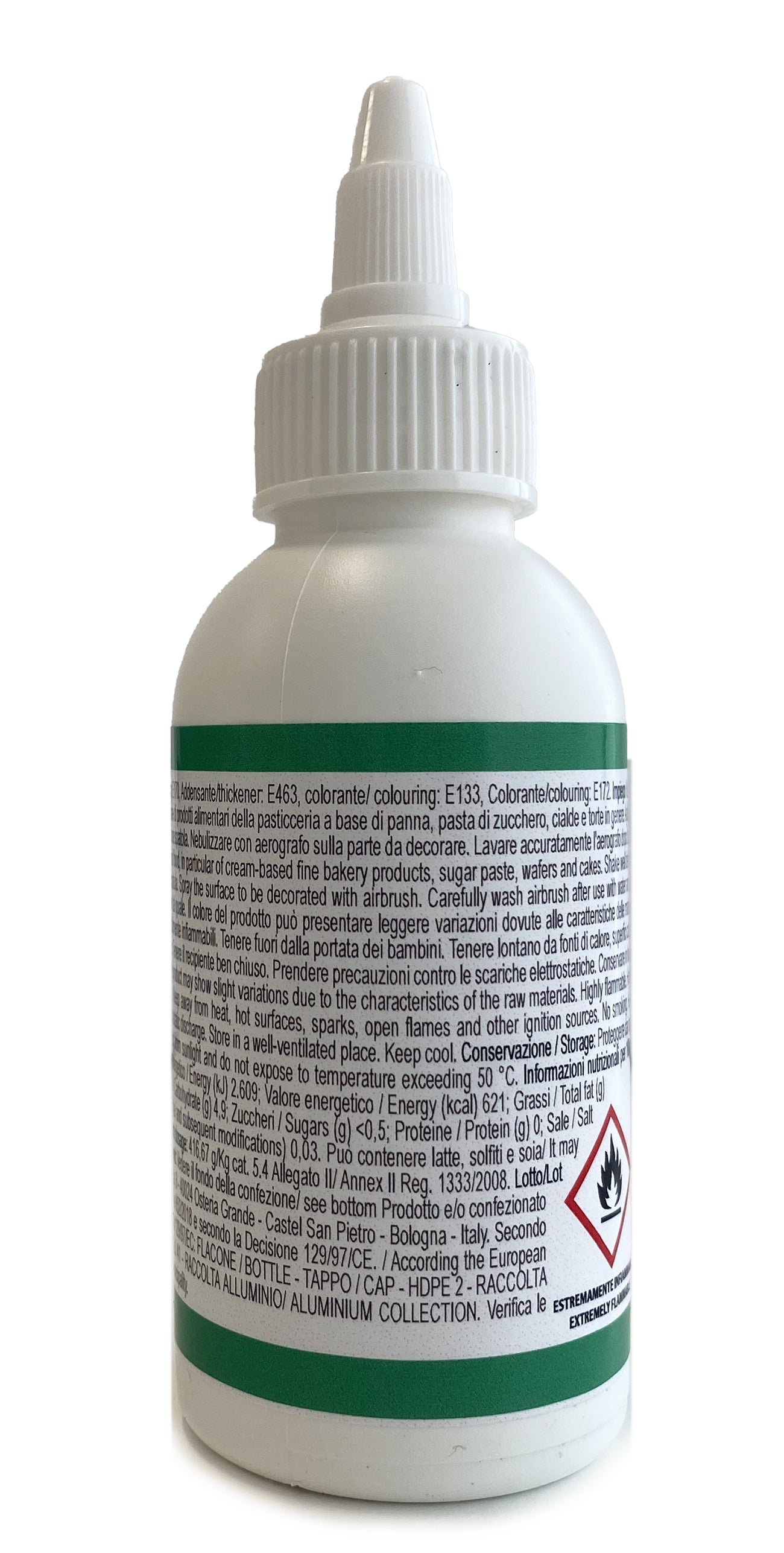 Colorante alimentare Pastello Verde per aerografo a base alcol 75ml