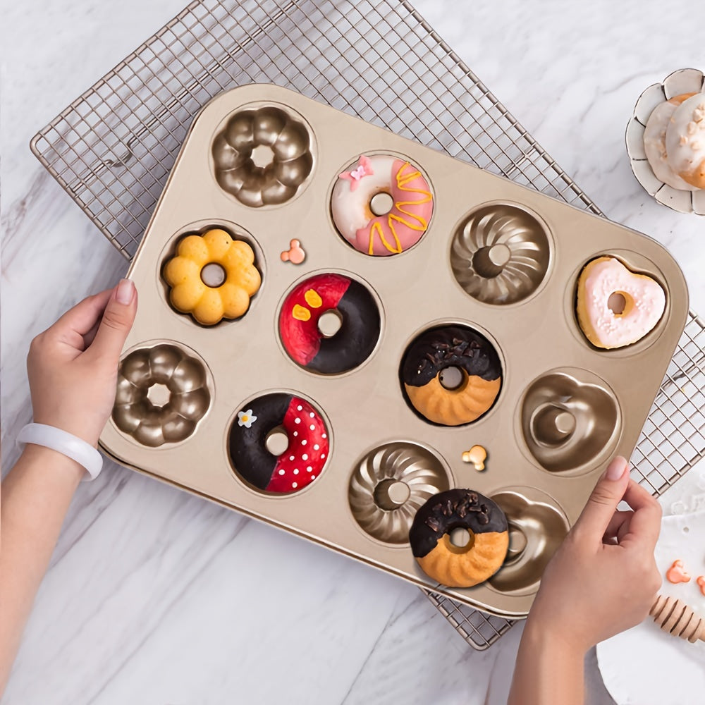 1pc Baking Pan, Non-stick Small Plum Flower Shaped Cake Mold, Three Flower Type Donut Mold, Biscuit Bread Oven Baking Mold, Household Cake Mold, Kitchen Accessories, Baking Tools, DIY Supplies