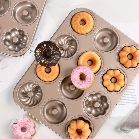 1pc Baking Pan, Non-stick Small Plum Flower Shaped Cake Mold, Three Flower Type Donut Mold, Biscuit Bread Oven Baking Mold, Household Cake Mold, Kitchen Accessories, Baking Tools, DIY Supplies